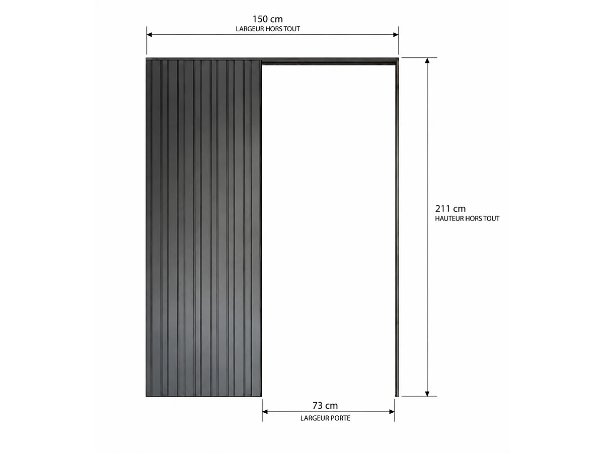 Porte Coulissante Bois Frake Vitrage Transparent H204 X L73 Cm, Galandage Gd Menuiseries