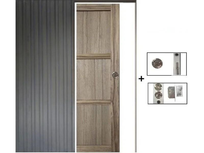 Porte Coulissante Frake 3 Panneaux H204 X L83 + Systeme A  Galandage (sans Kit Finition) Gd Menuiseries