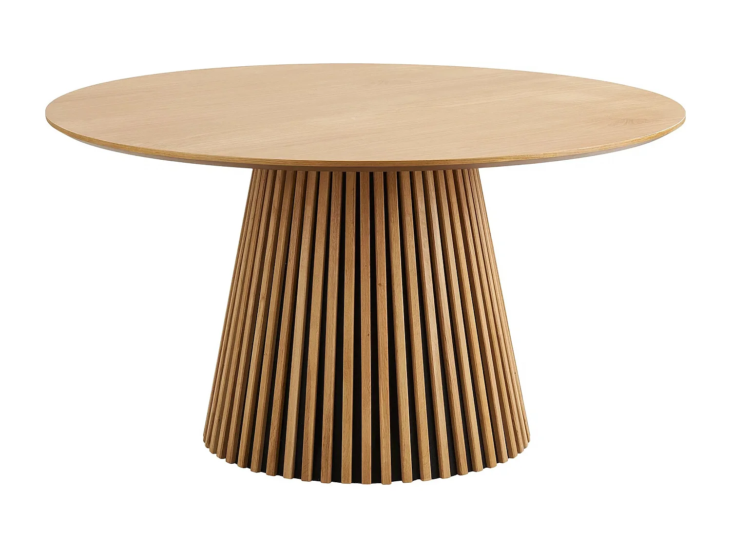 Campanou donker-wit-bruine massief grenen salontafel 90 cm-Kleur Beige-Diameter 120 cm