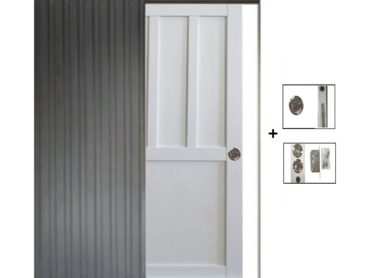 Porte Coulissante Atelier Blanc 2 Panneaux H204 X L73 Cm, Galandage Gd Menuiseries