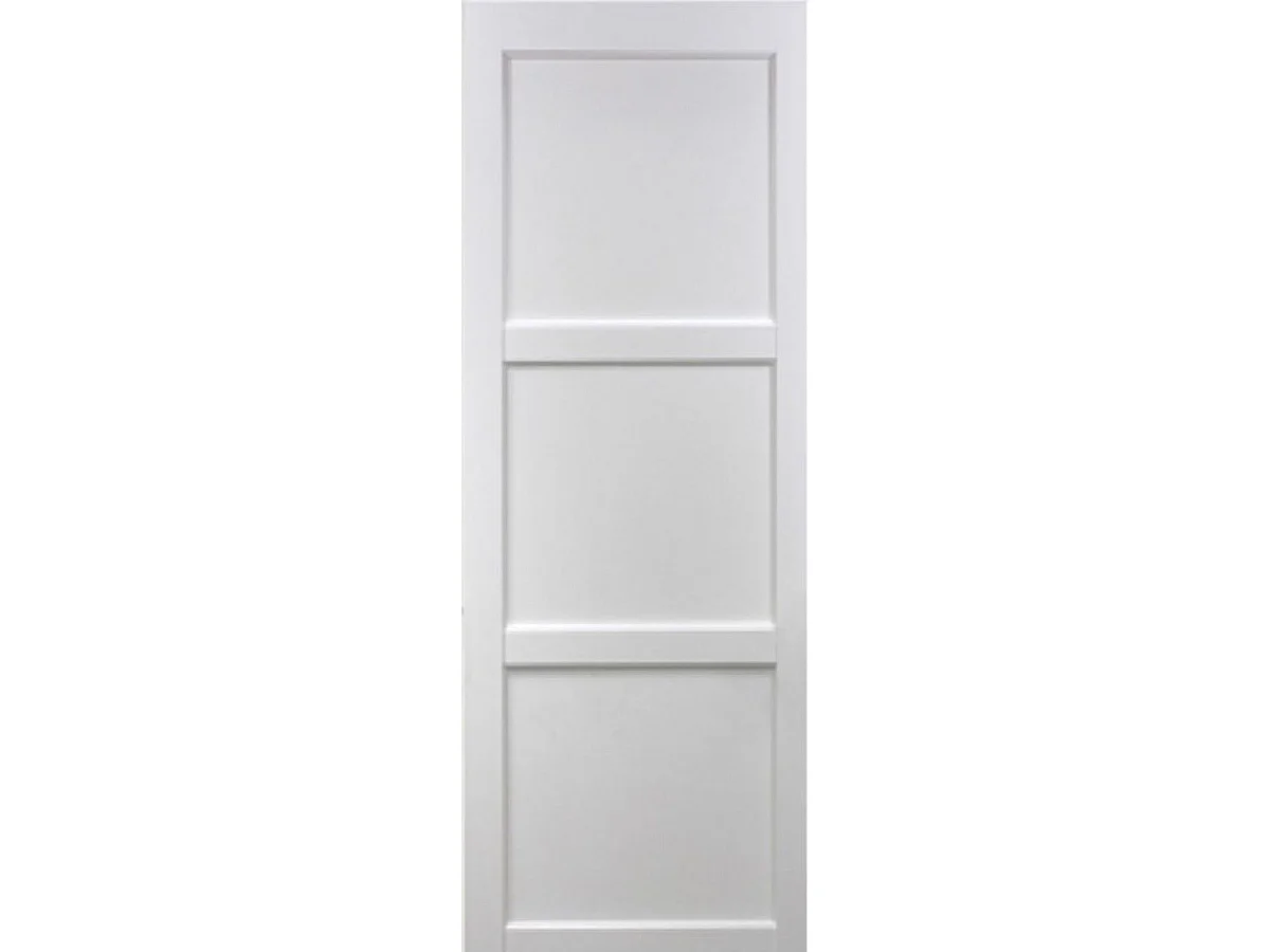 Porte Coulissante Korya Blanc 3 Panneaux H204 X L73 + Systeme A  Galandage (sans Kit Finition) Gd Menuiseries