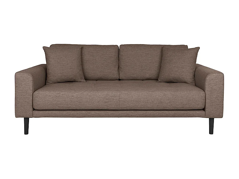 Lido canapé canapé 2,5 places avec deux coussins brun.