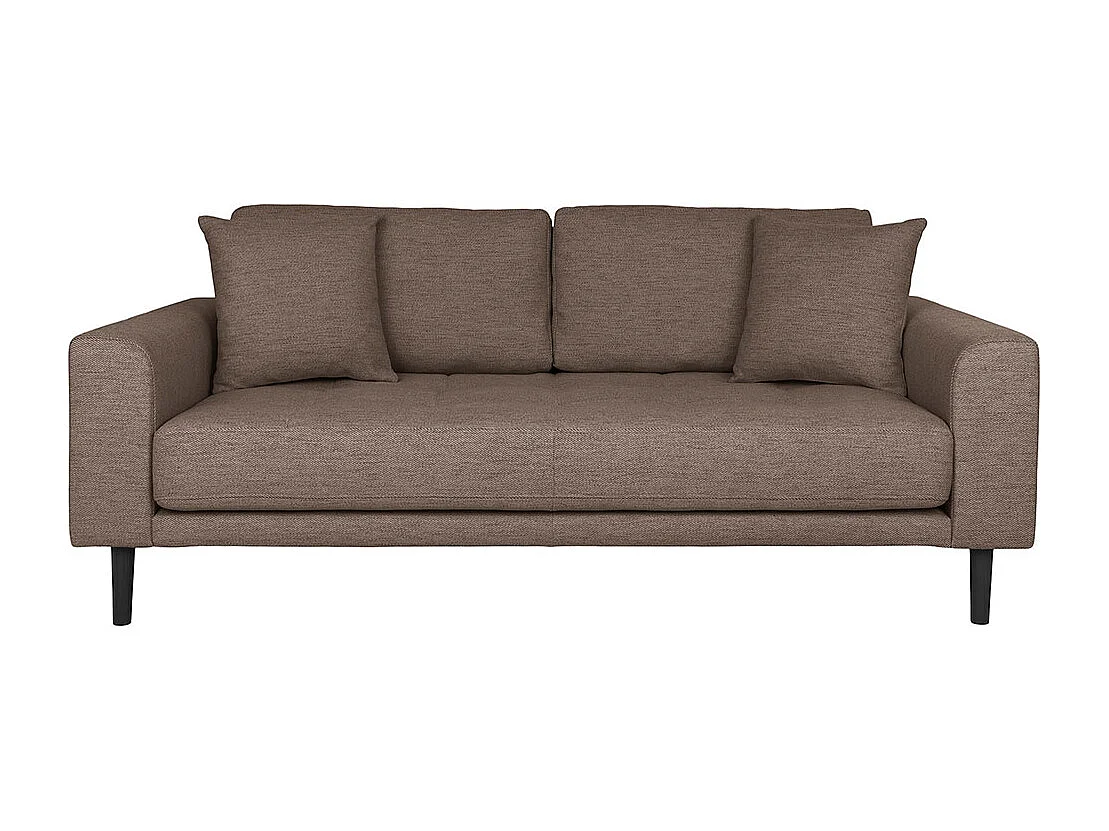 Lido canapé canapé 2,5 places avec deux coussins brun.