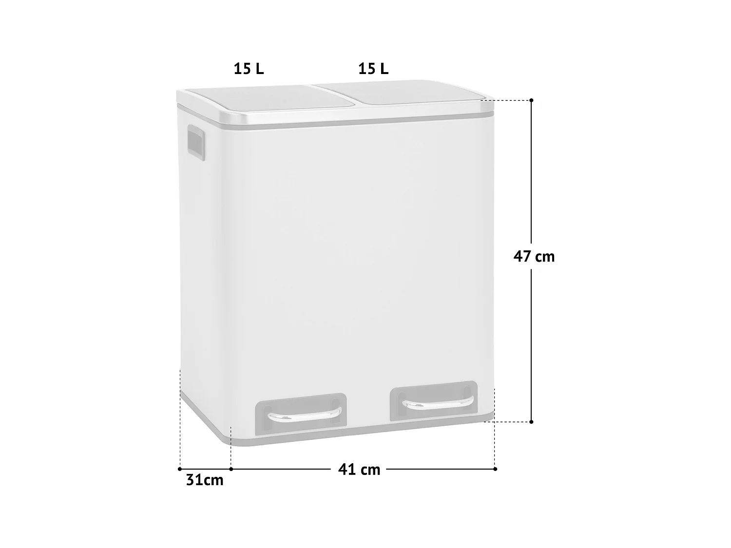 SVITA TM2X15 Poubelle 30 compartiments avec système de tri des déchets taupe
