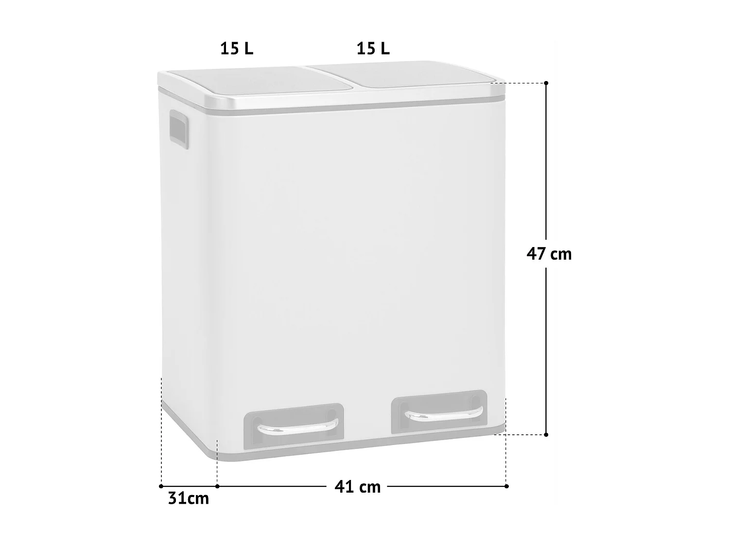 SVITA TM2X15 Poubelle 30 compartiments avec système de tri des déchets taupe