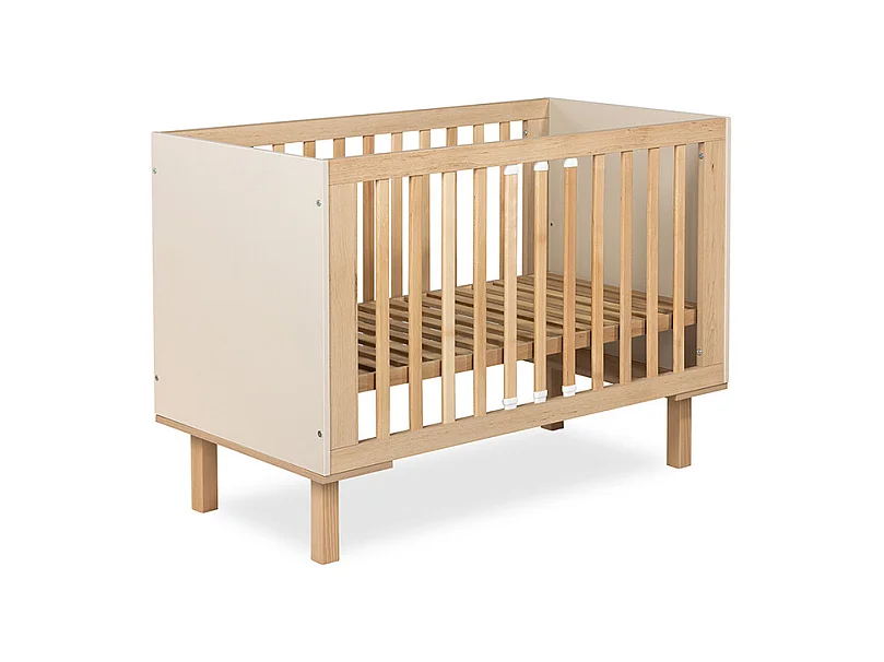 Lit évolutif 60x120 sommier inclus Littlesky by Klups Laura Champagne et Bois