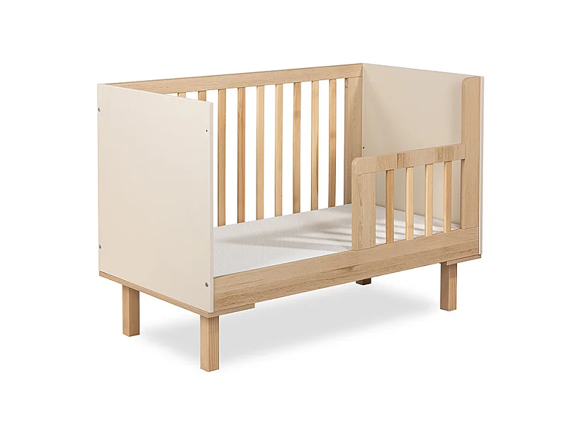 Lit évolutif 60x120 sommier inclus Littlesky by Klups Laura Champagne et Bois