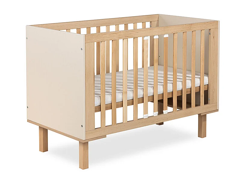 Lit évolutif 60x120 sommier inclus Littlesky by Klups Laura Champagne et Bois