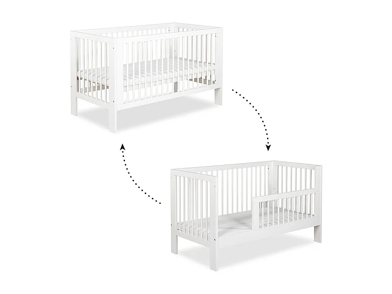 Lit évolutif 70x140 sommier inclus Littlesky by Klups Olivia Blanc