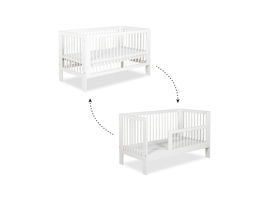 Lit évolutif 70x140 sommier inclus Littlesky by Klups Olivia Blanc