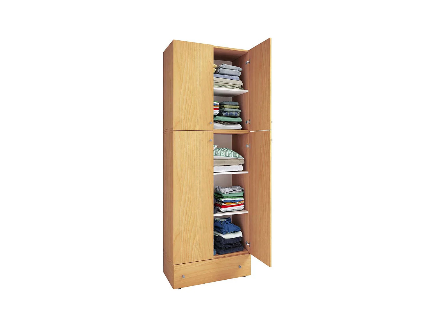 LonaXXL armoire de rangement 4 portes 1 tiroir hêtre décor.