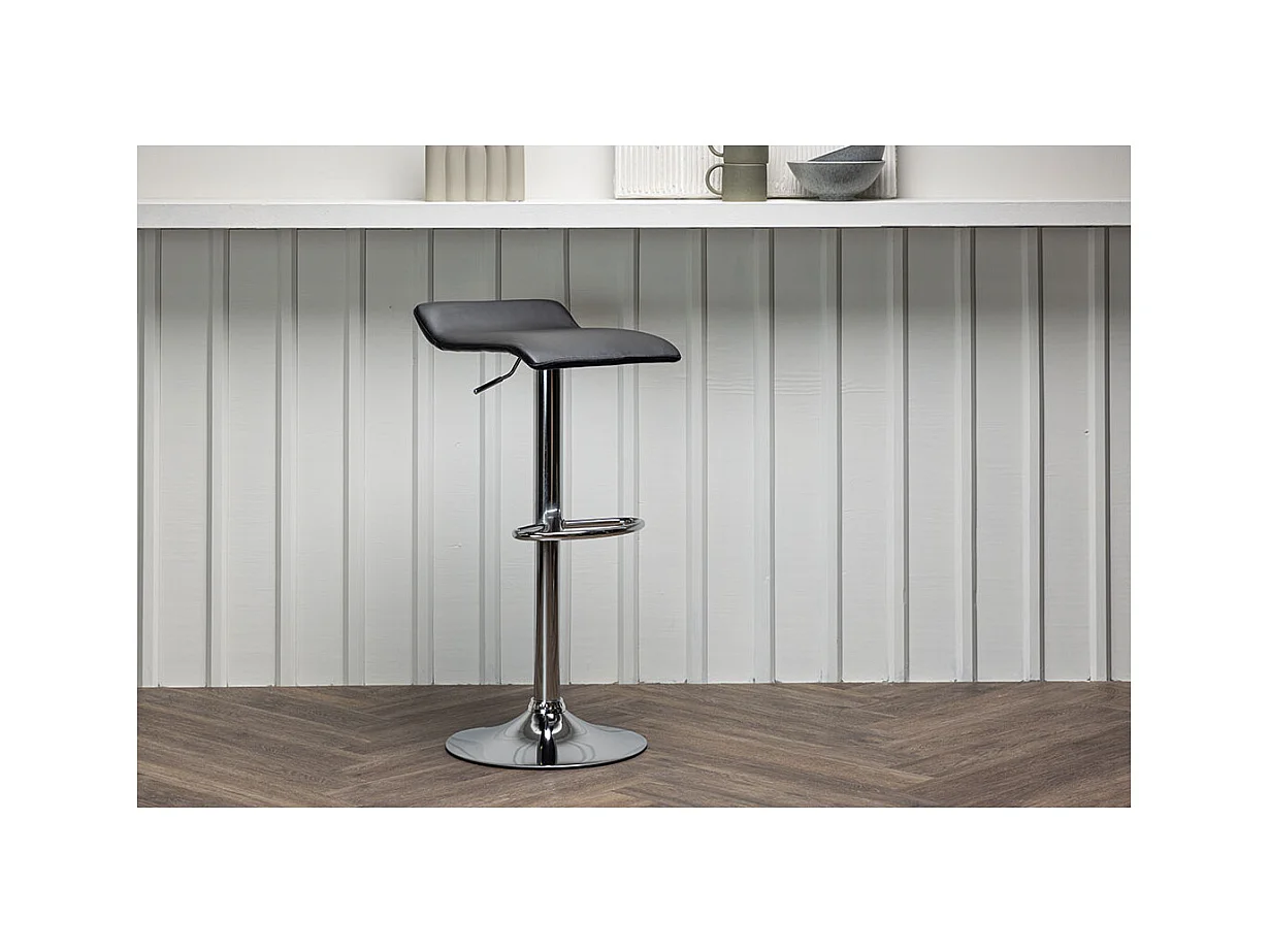 Jonna tabouret de bar cuir PU noir.