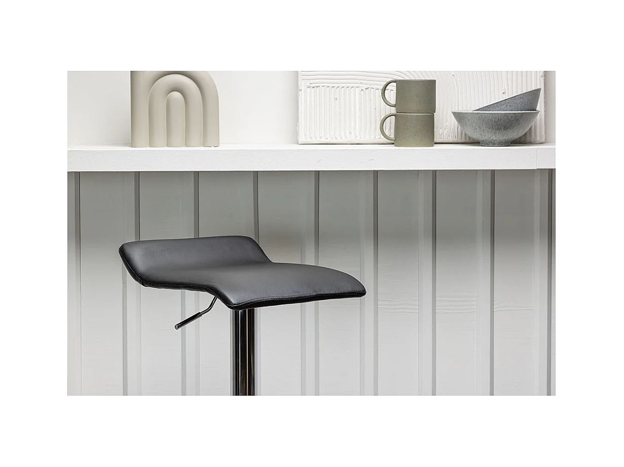 Jonna tabouret de bar cuir PU noir.