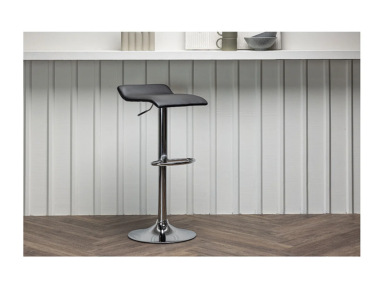 Jonna tabouret de bar cuir PU noir.