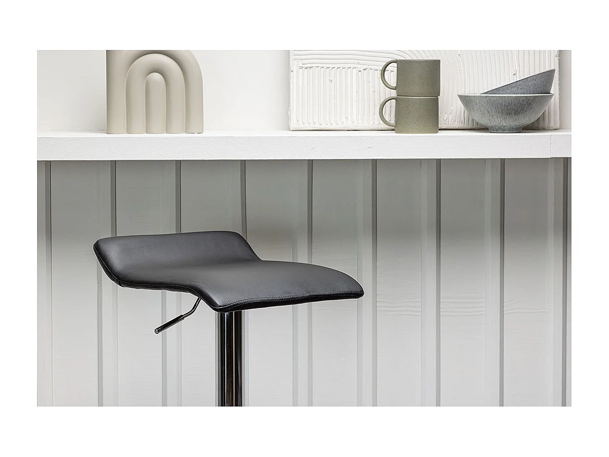 Jonna tabouret de bar cuir PU noir.