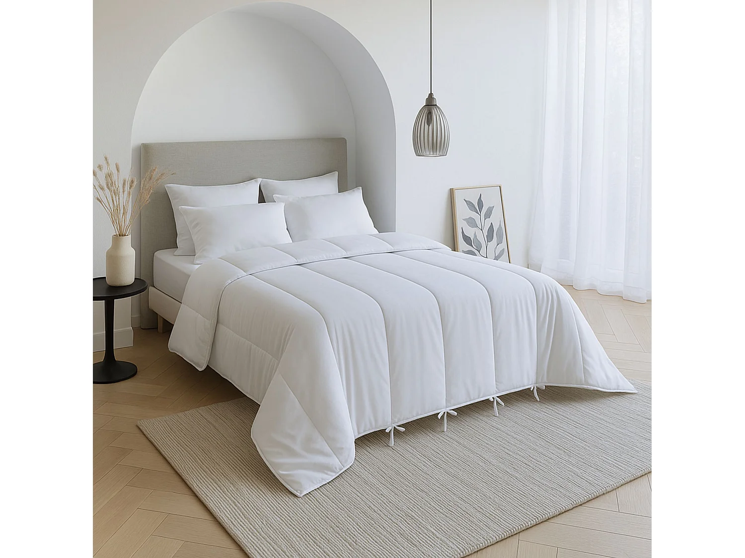 Pack couette 4 saisons et oreiller anti-acariens 260x240 - Someo