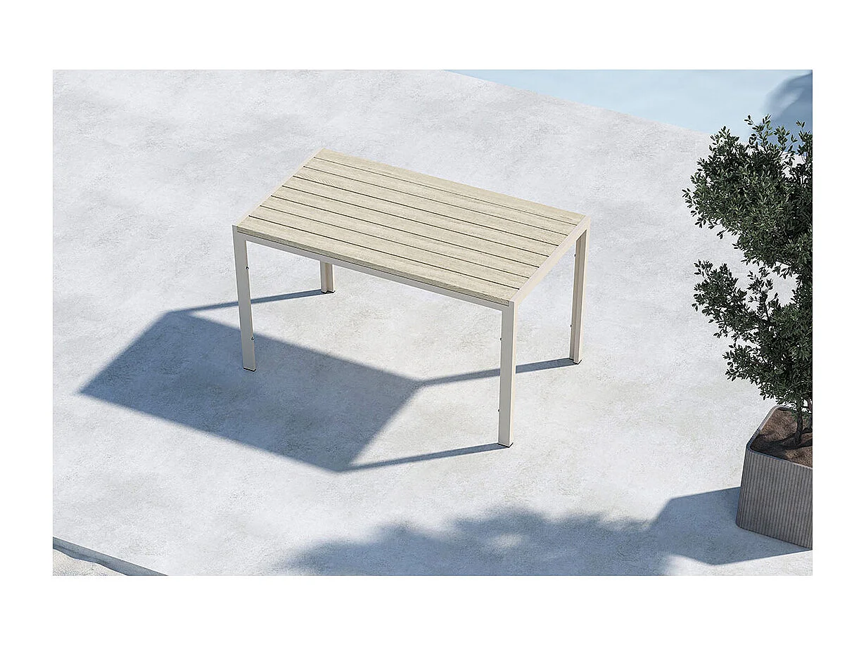 Mirko table de jardin beige.
