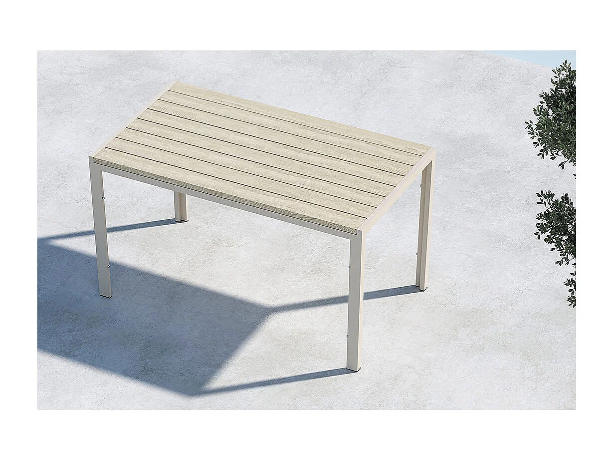 Mirko table de jardin beige.