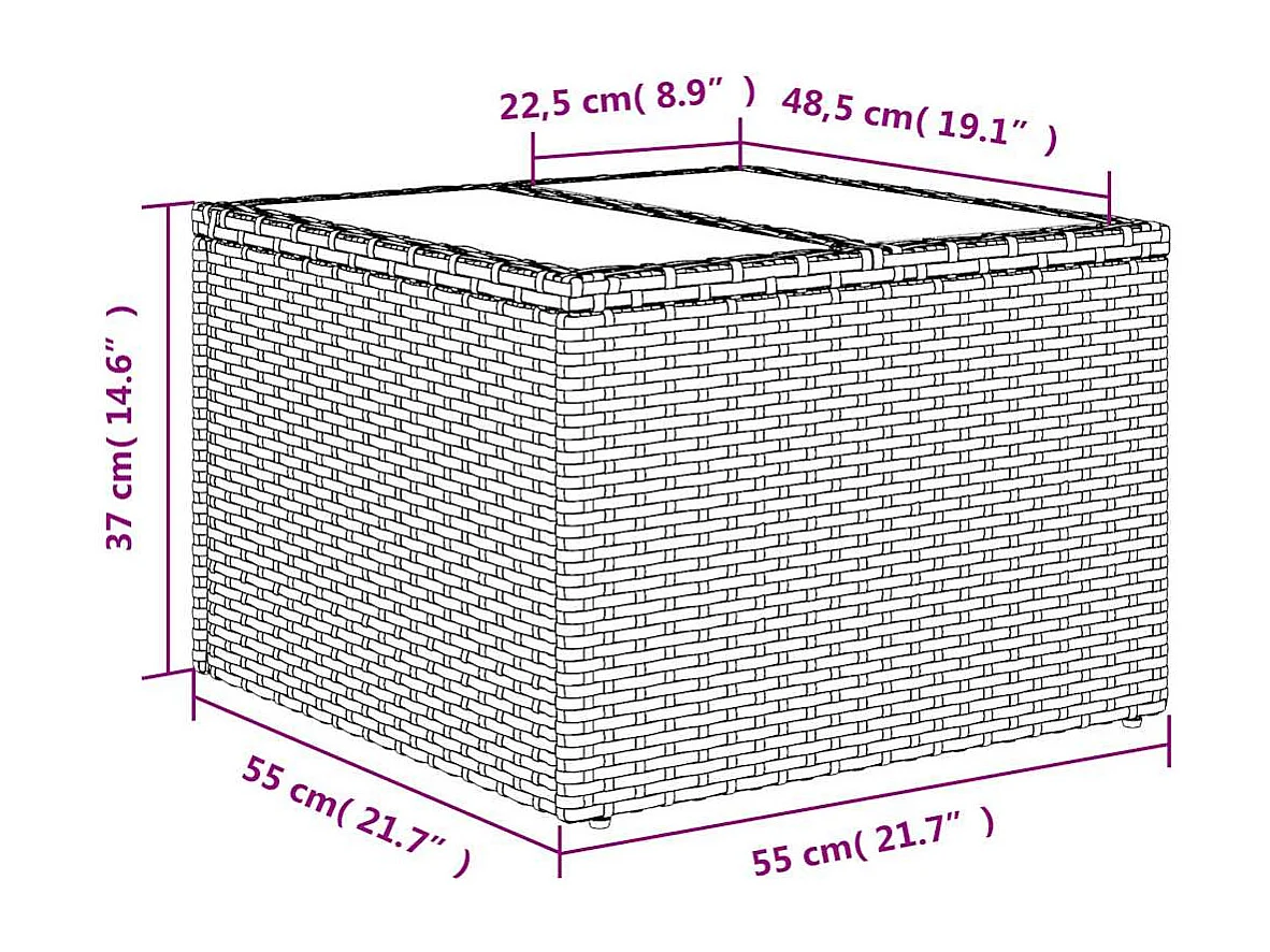 Salon de jardin avec coussins 7 pcs gris clair résine tressée