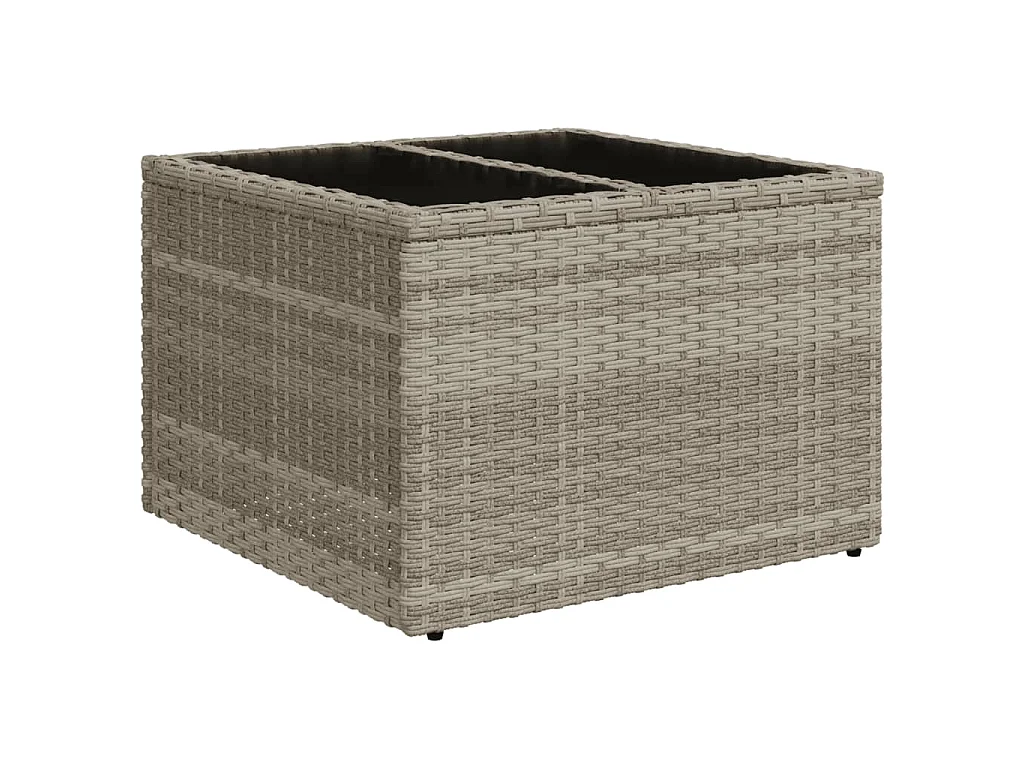 Salon de jardin 6 pcs avec coussins gris clair résine tressée