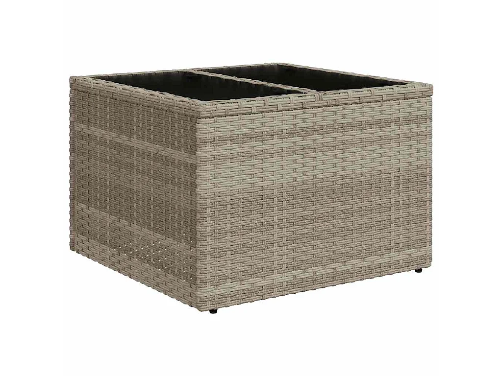 Salon de jardin 6 pcs avec coussins gris clair résine tressée