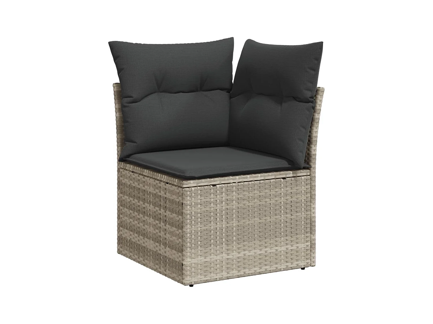 Salon de jardin 9 pcs avec coussins gris clair résine tressée