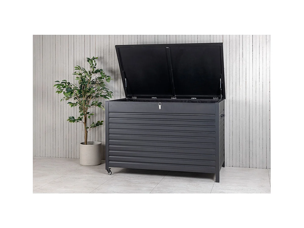 Coffre de Jardin en Métal "Tiana" 150cm Noir