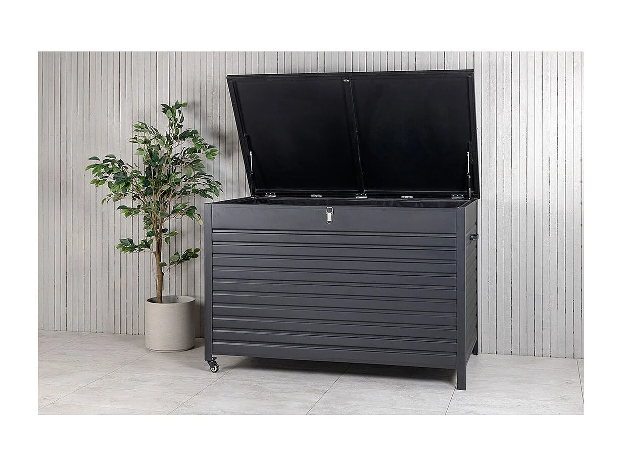 Coffre de Jardin en Métal "Tiana" 150cm Noir