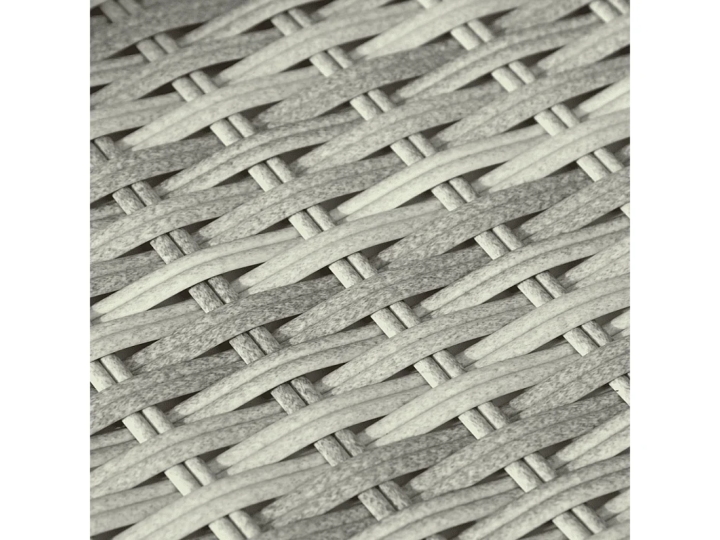 10-delige Loungeset met kussens poly rattan lichtgrijs