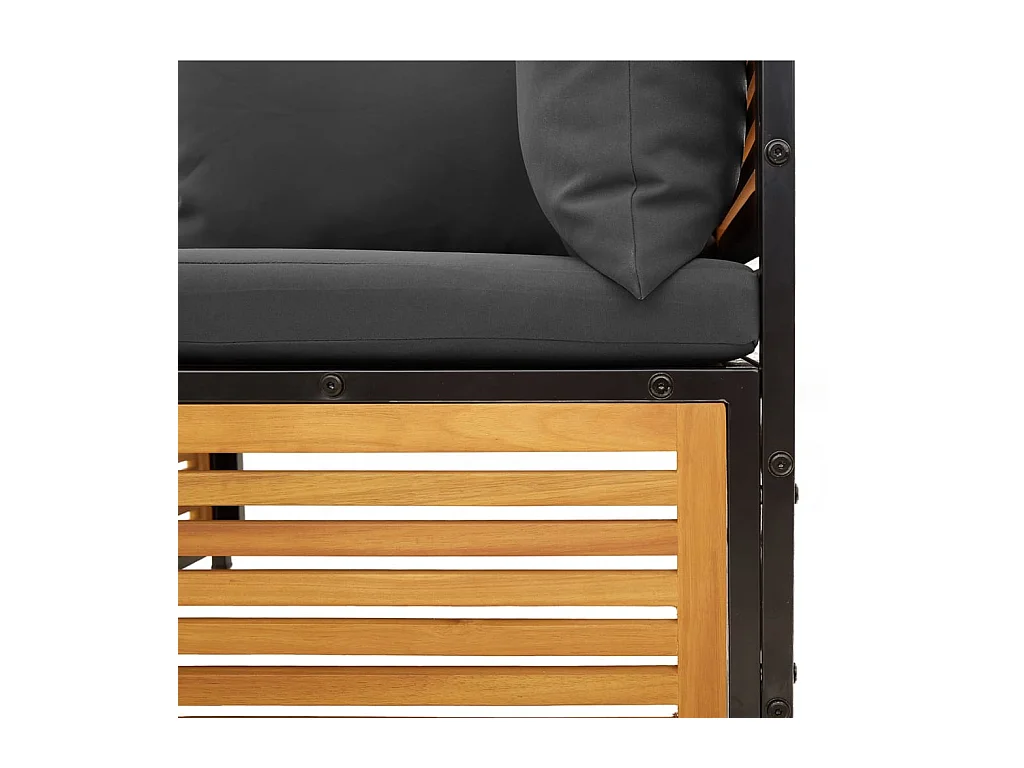 3-tlg. Garten-Sofagarnitur mit Kissen Massivholz Akazie