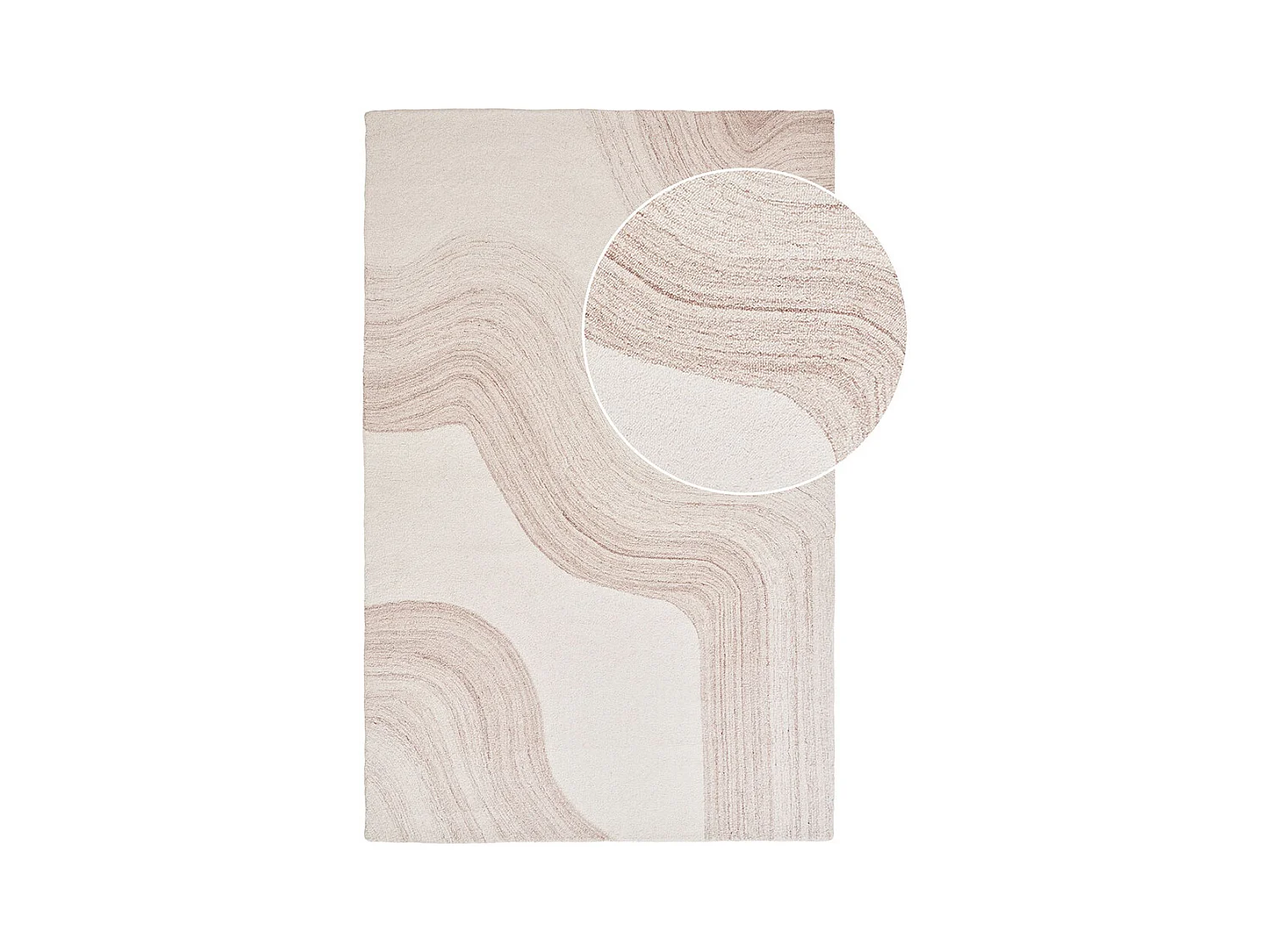 Surat Vloerkleed handgeweven, 200x300cm bruin, rauwwit.