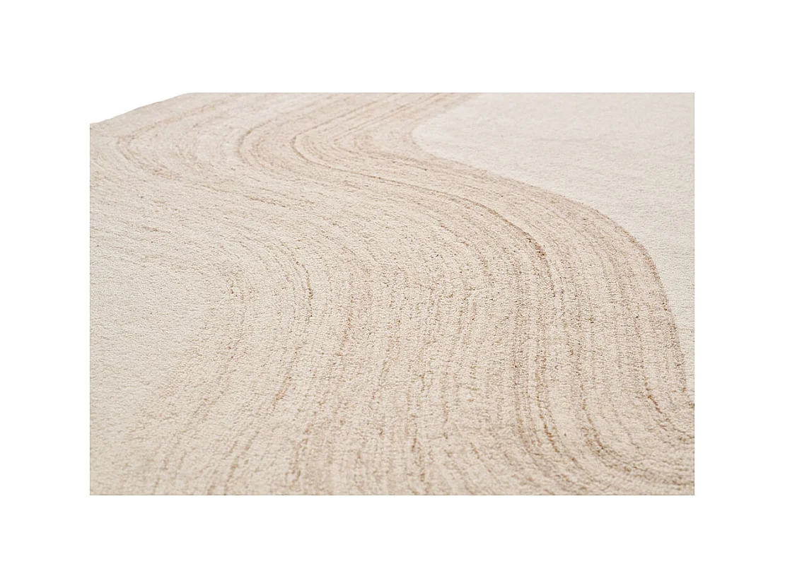 Surat Vloerkleed handgeweven, 200x300cm bruin, rauwwit.