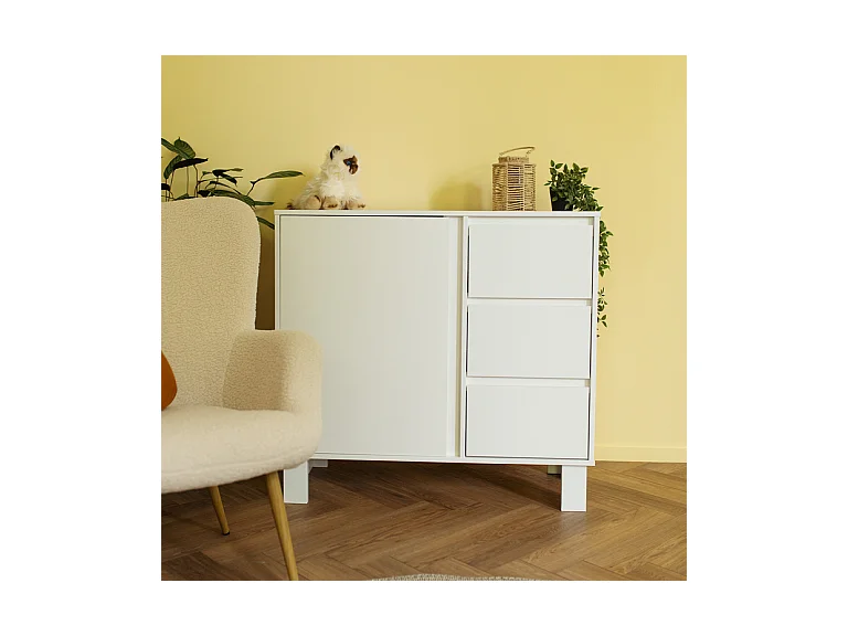 Lit évolutif 70x140 et commode 3 tiroirs Littlesky by Klups Olivia Blanc