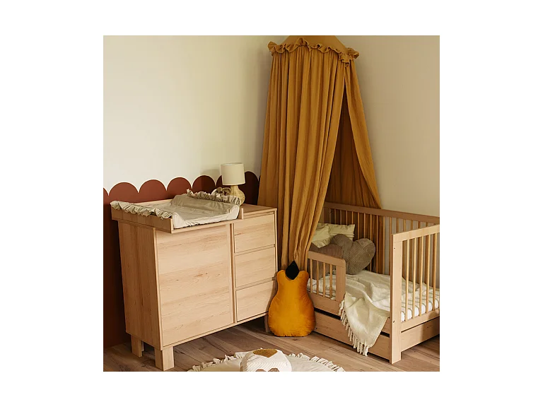 Lit évolutif 70x140 et commode 3 tiroirs Littlesky by Klups Olivia Bois