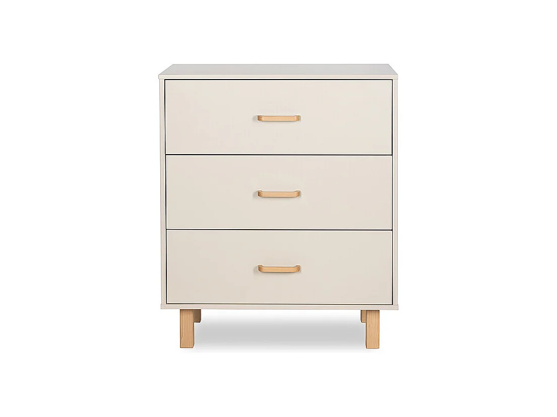 Lit évolutif 60x120 et commode 3 tiroirs Littlesky by Klups Laura Champagne et Bois