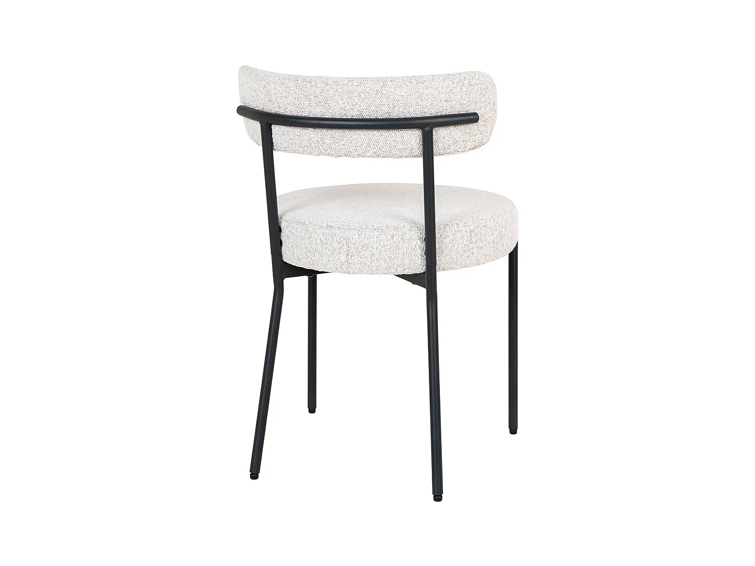 Kyoto ensemble pour salle à manger table à manger 100x210 cm brun foncé et 6 chaises bouclé blanc.