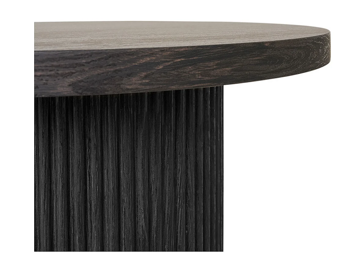 Kyoto ensemble pour salle à manger table à manger 100x210 cm brun foncé et 6 chaises bouclé blanc.