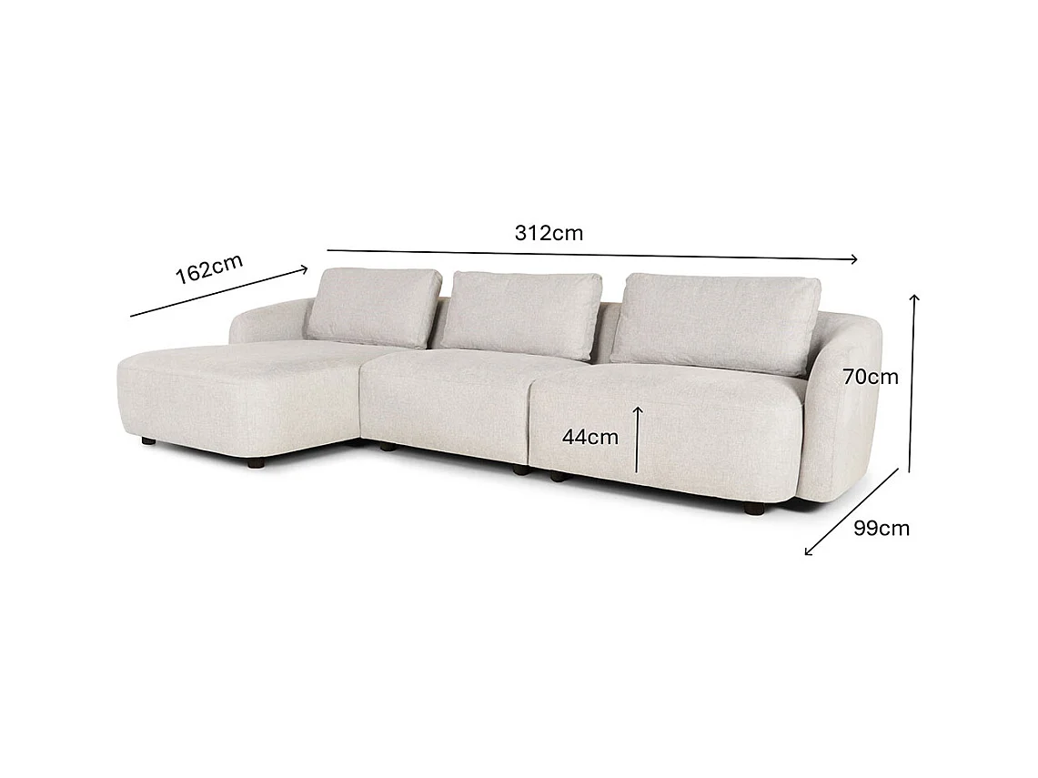 Bergen canapé 2 places gauche beige.