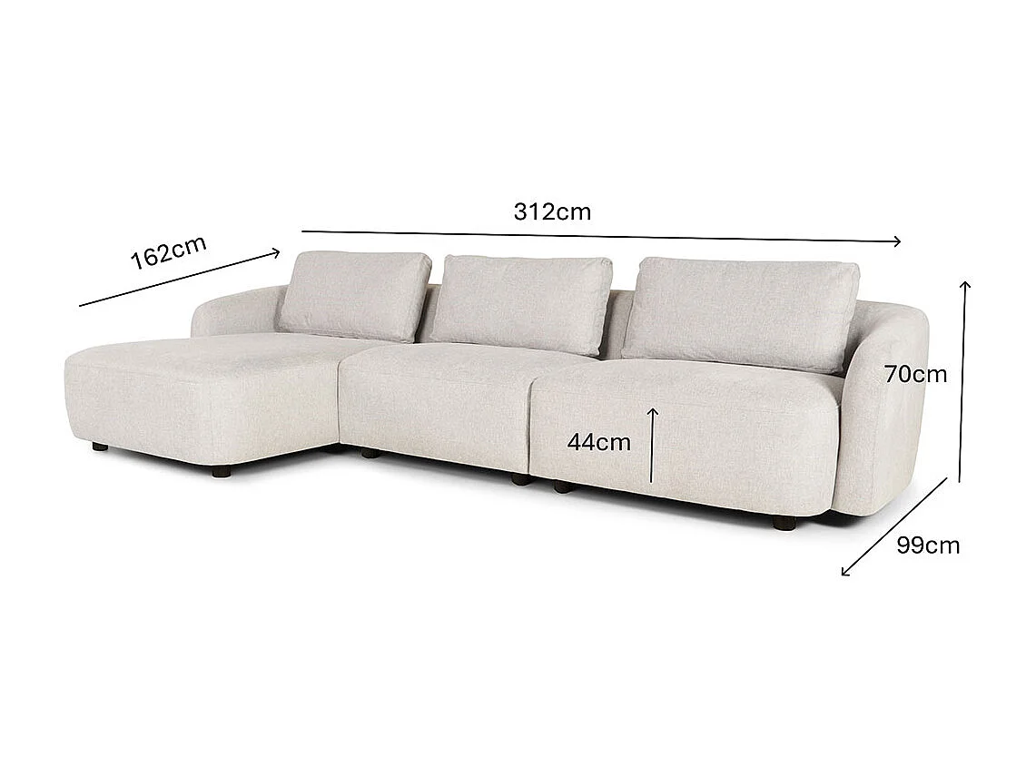 Bergen canapé 2 places gauche beige.