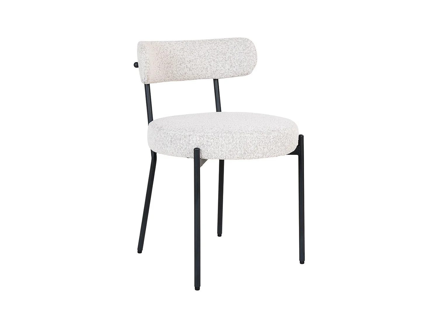 Tokyo ensemble pour salle à manger table à manger avec 2 rallonges Ø120x120-160-200 cm placage chêne et 6 chaises bouclé blanc.