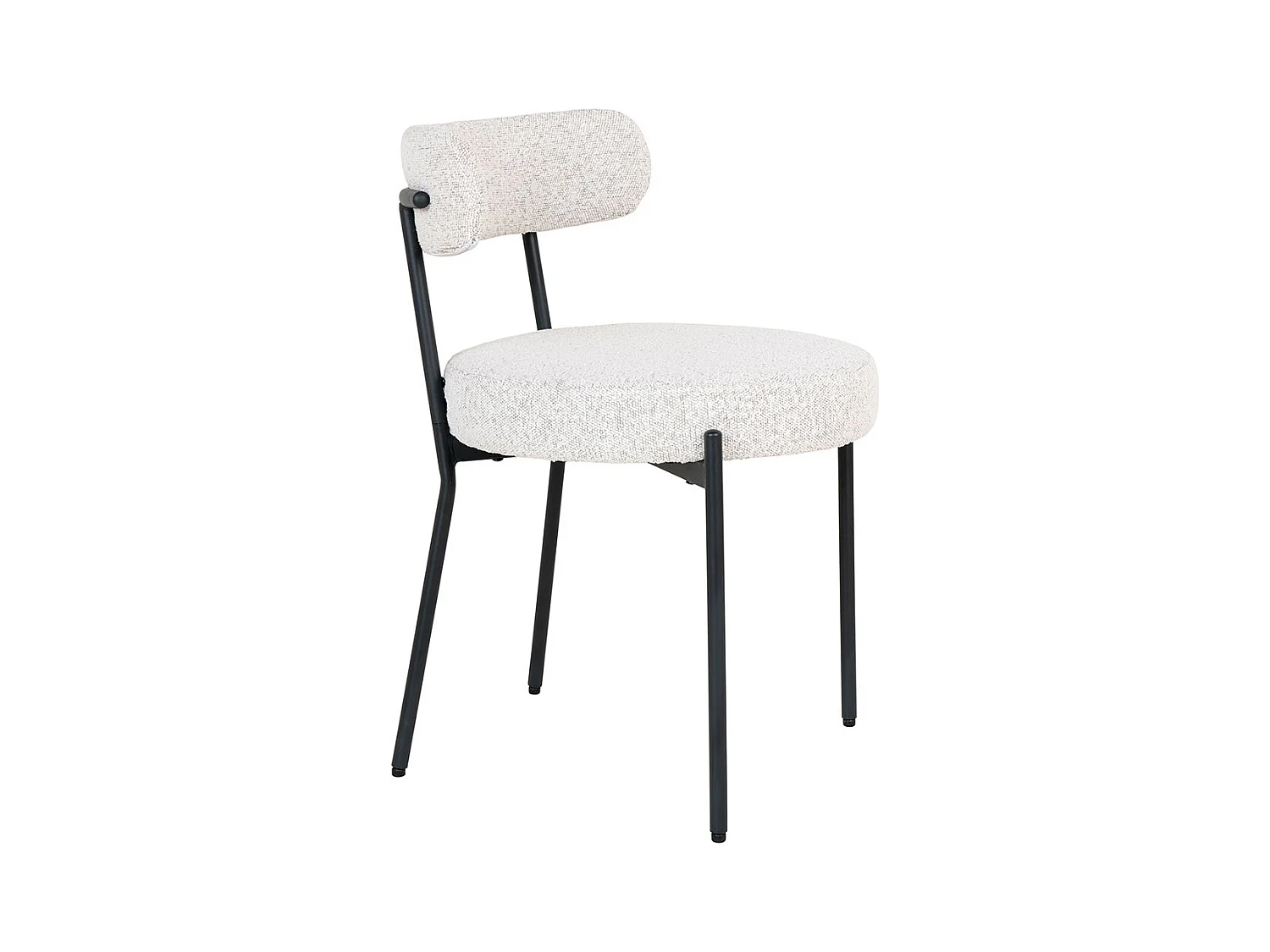 Tokyo ensemble pour salle à manger table à manger avec 2 rallonges Ø120x120-160-200 cm placage chêne et 6 chaises bouclé blanc.