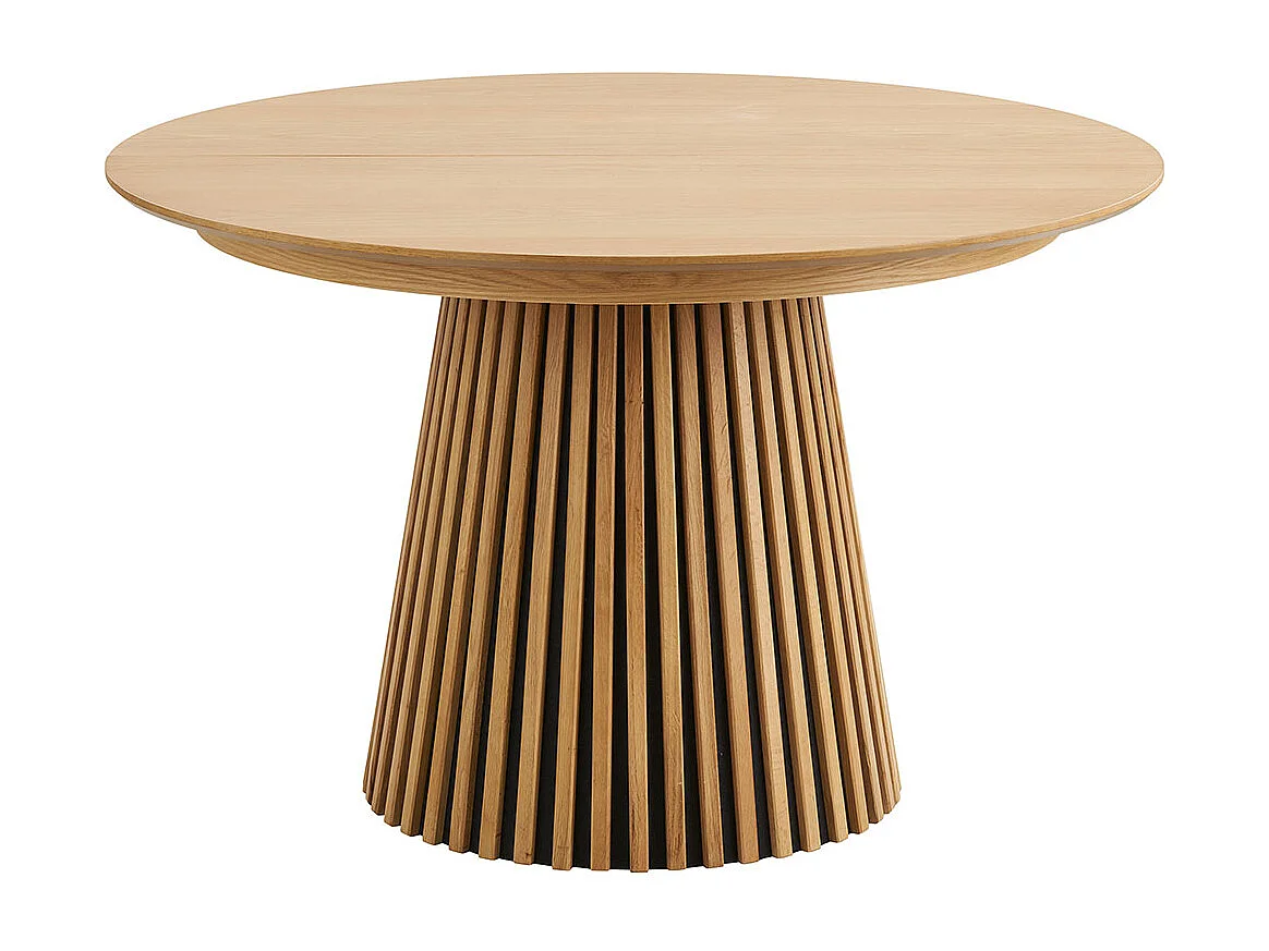Tokyo eethoek eettafel incl. 2 verlengbladen Ø120x120-160-200cm eikenfineer en 6 stoelen bouclé wit.