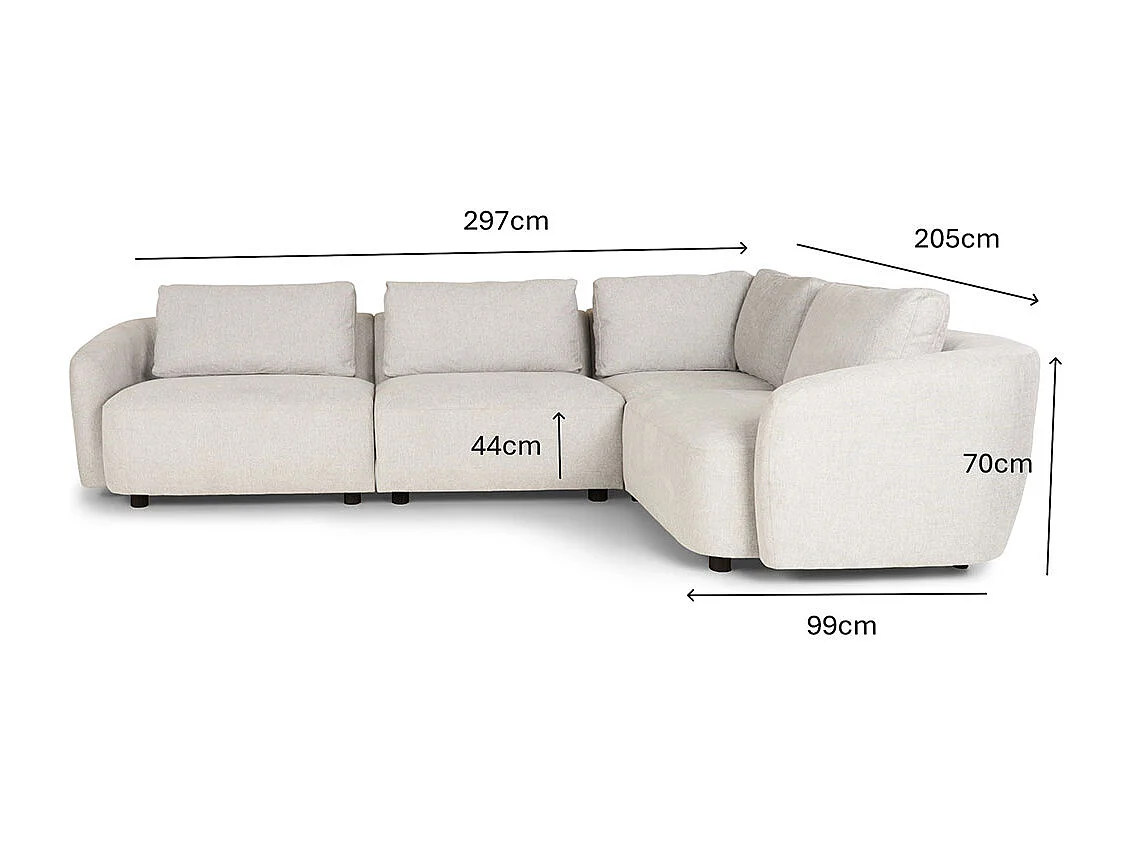 Bergen canapé d'angle réversible beige.