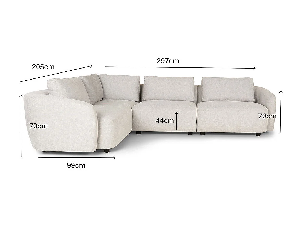 Bergen canapé d'angle réversible beige.