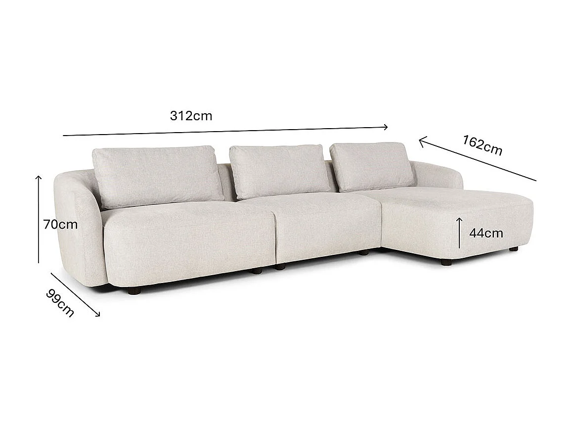 Bergen canapé 2 places droit beige.