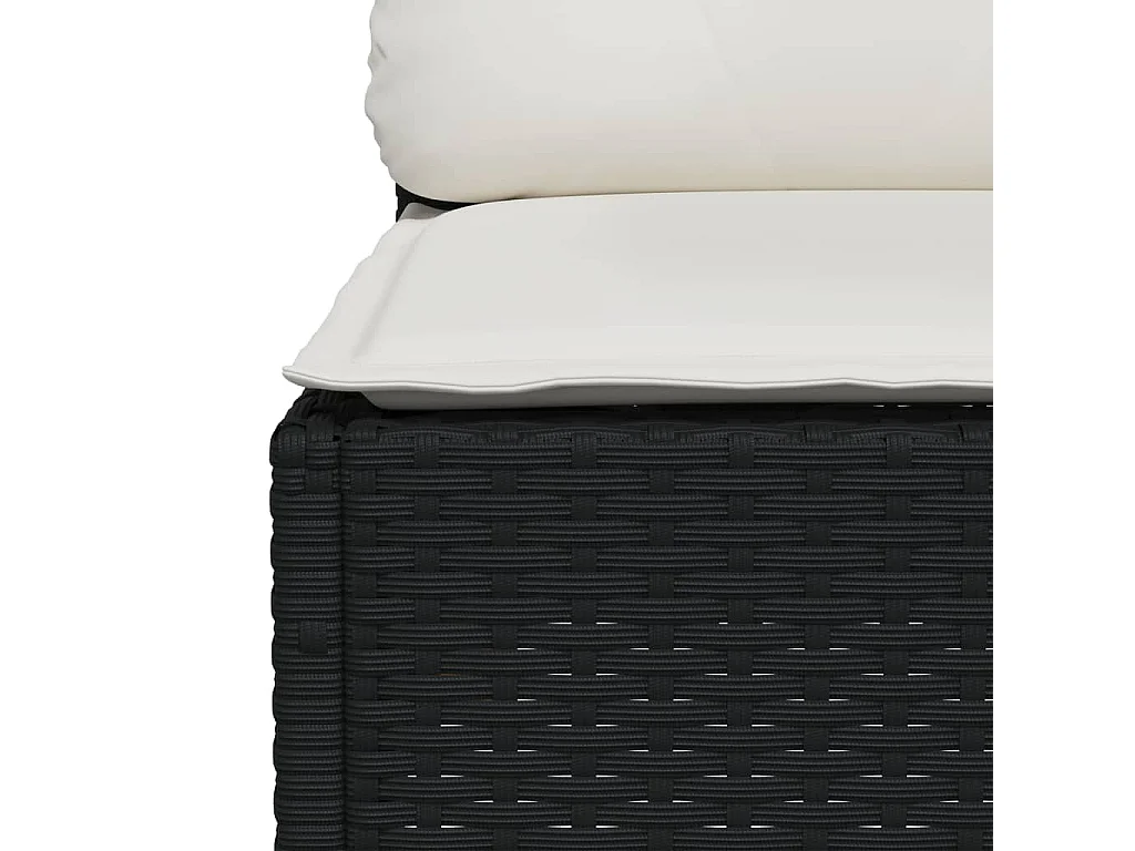 11-tlg. Garten-Sofagarnitur mit Kissen Schwarz Poly Rattan