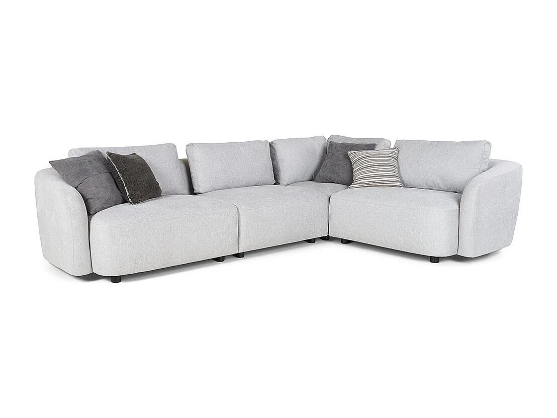 Bergen hoekbank omkeerbaar lichtgrijs.