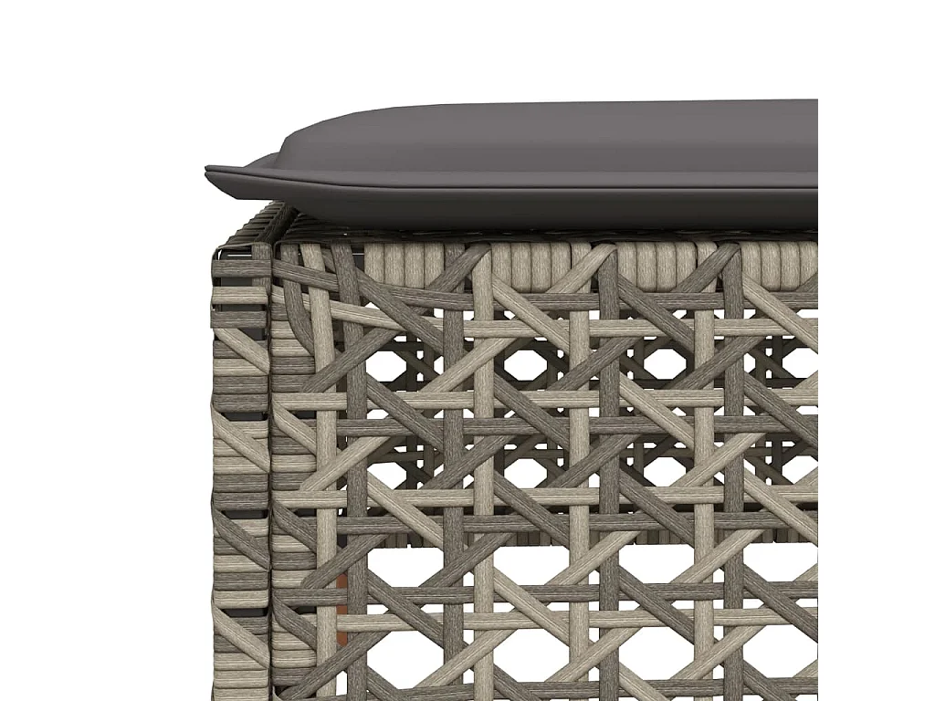 Salon de jardin 6 pcs avec coussins gris résine tressée