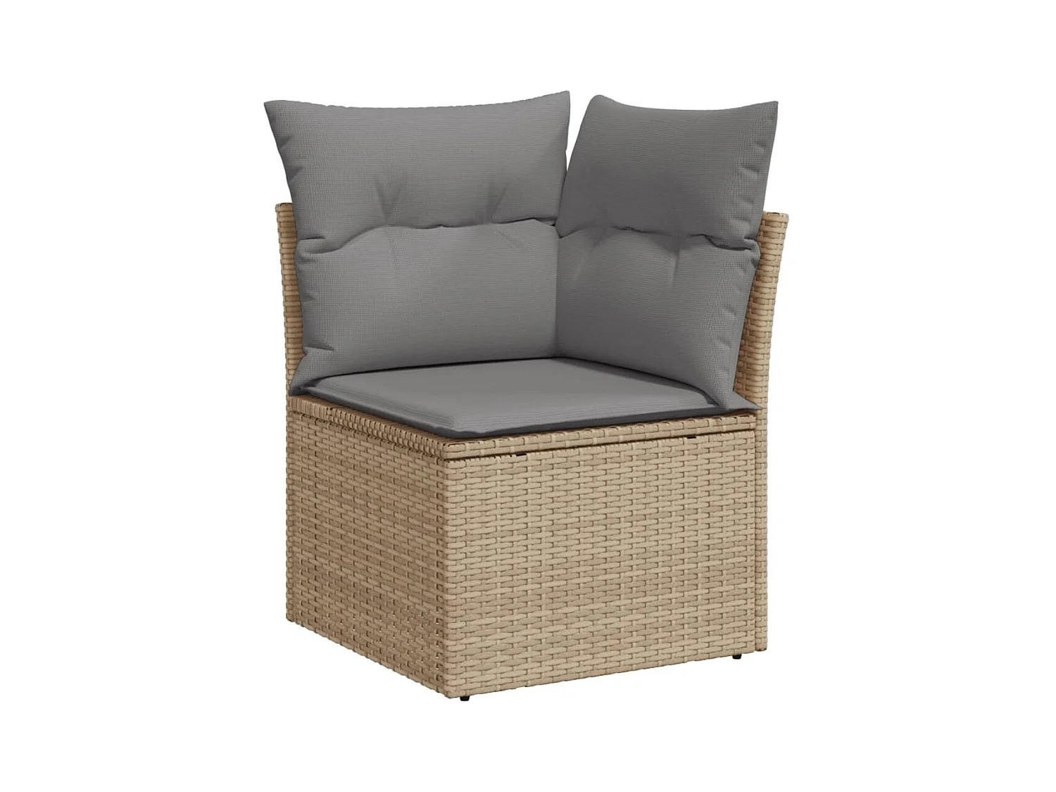 Salon de jardin avec coussins 8 pcs beige résine tressée