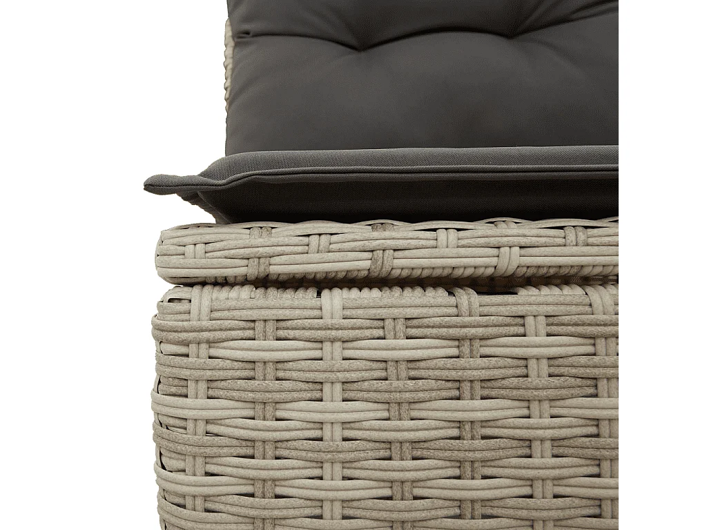 Salon de jardin avec coussins 12 pcs gris clair résine tressée